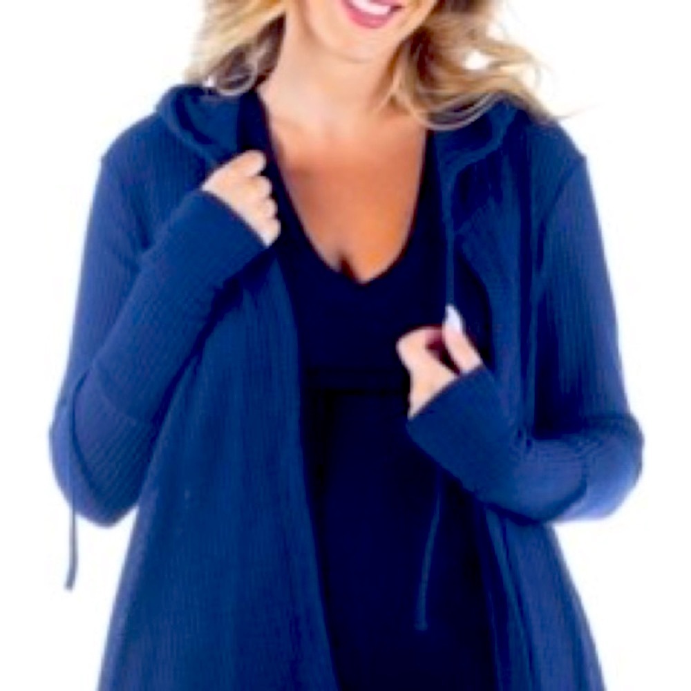Mod-o-doc Thermal Blue Hooded Cardigan